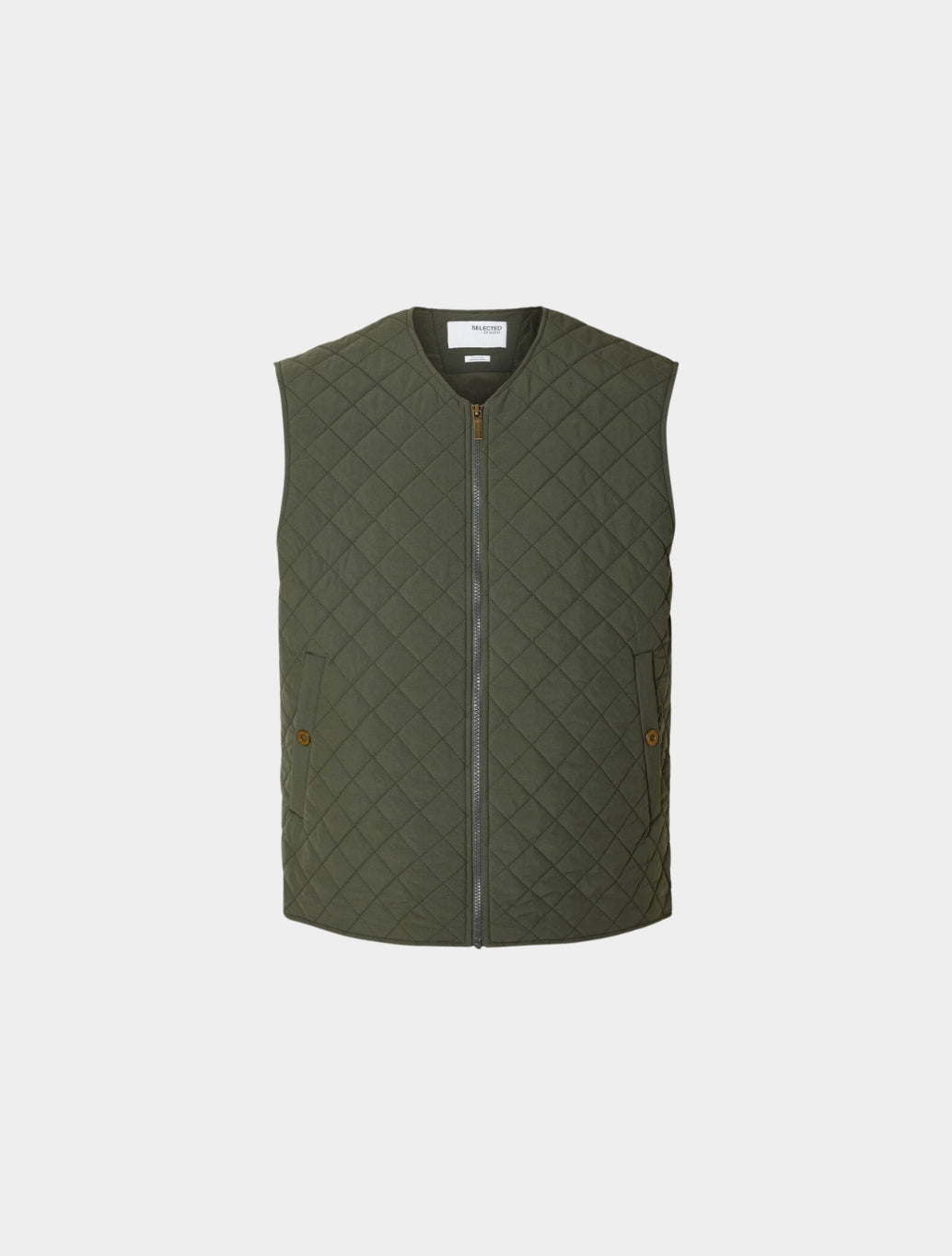 Selected - Marc Quilted Gilet - Dark Green