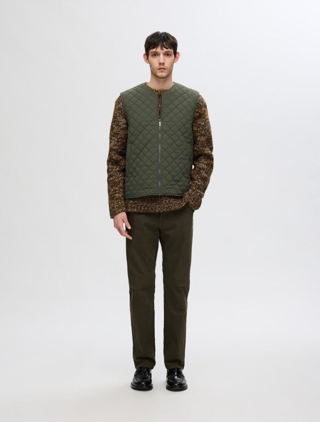 Selected - Marc Quilted Gilet - Dark Green