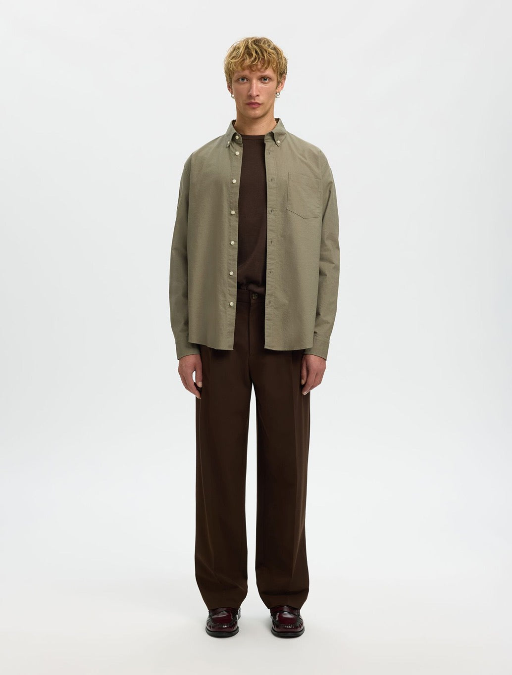 Selected - Rick Oxford Shirt - Light Khaki