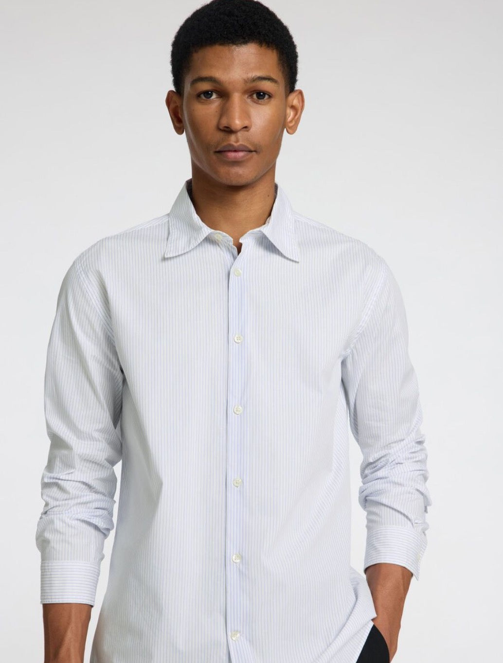 Selected - Riley Striped Shirt - White/Blue Striped
