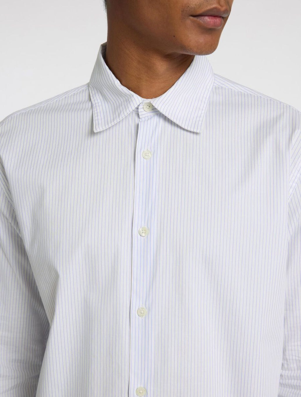 Selected - Riley Striped Shirt - White/Blue Striped