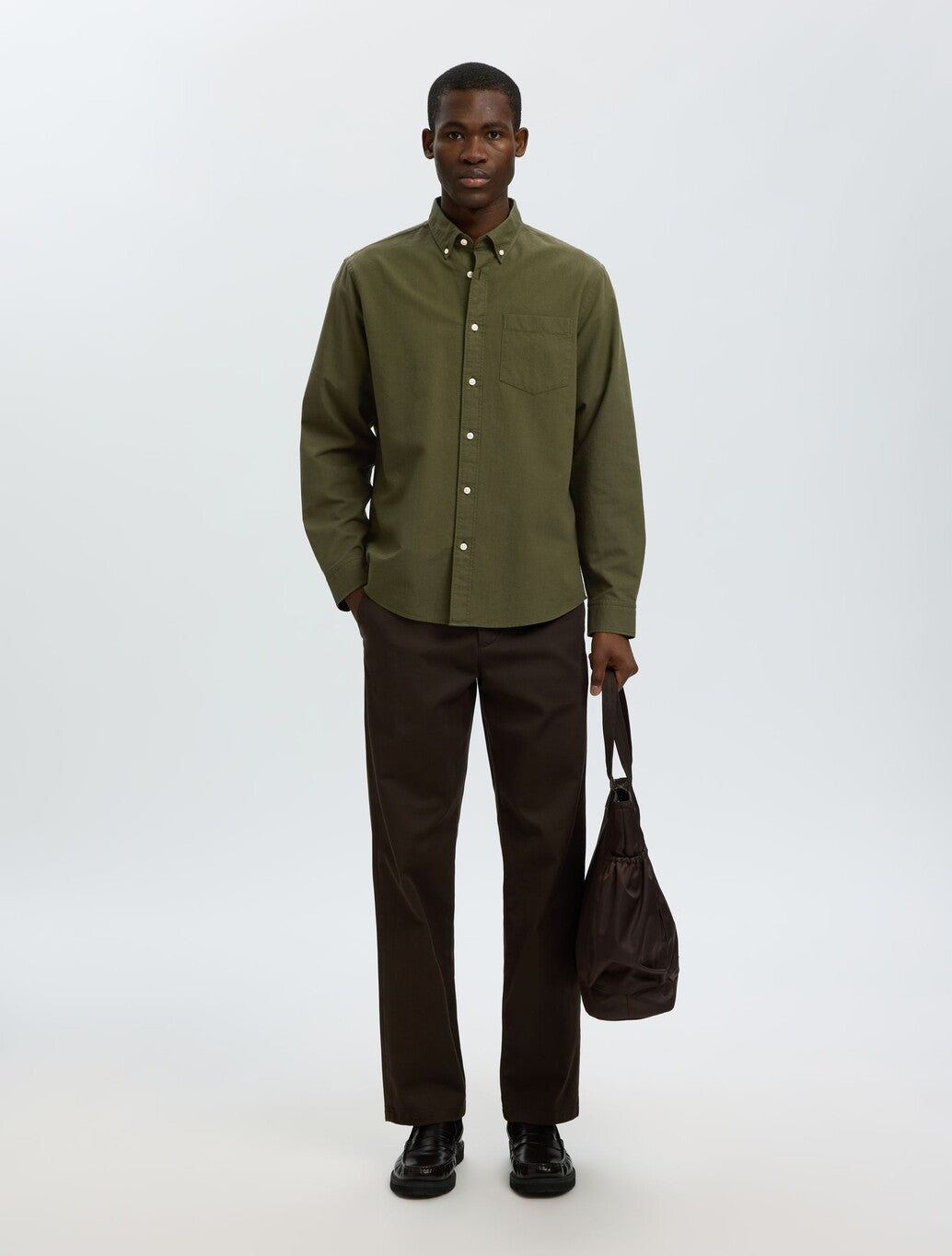 Selected Rick Oxford Shirt in Dark Green