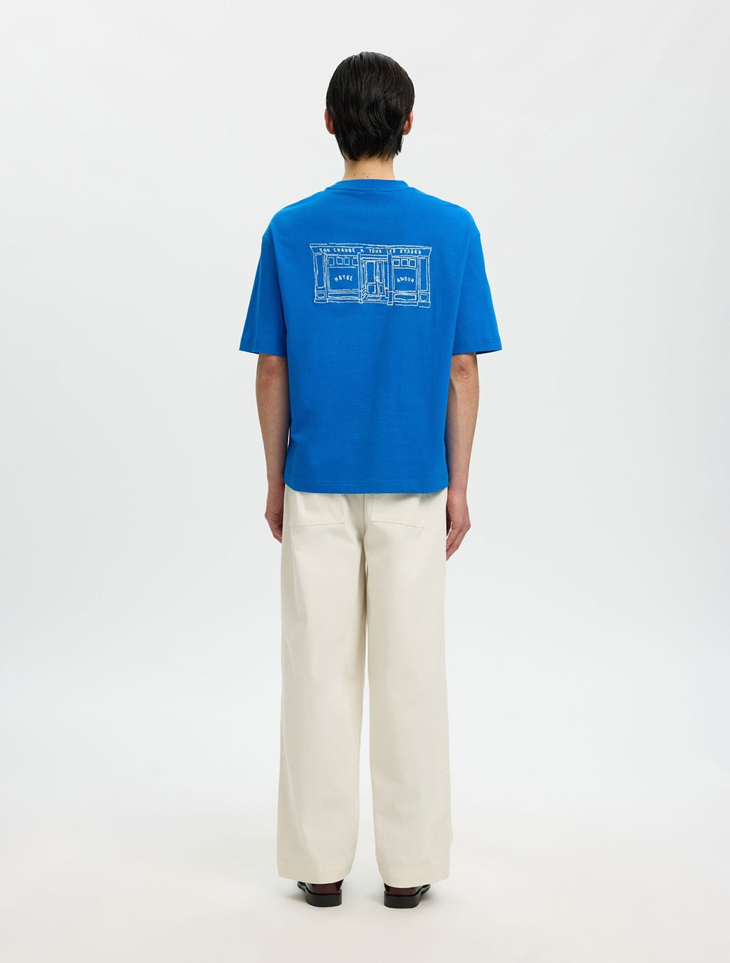Selected Brock Relaxed Fit T-Shirt - Blue