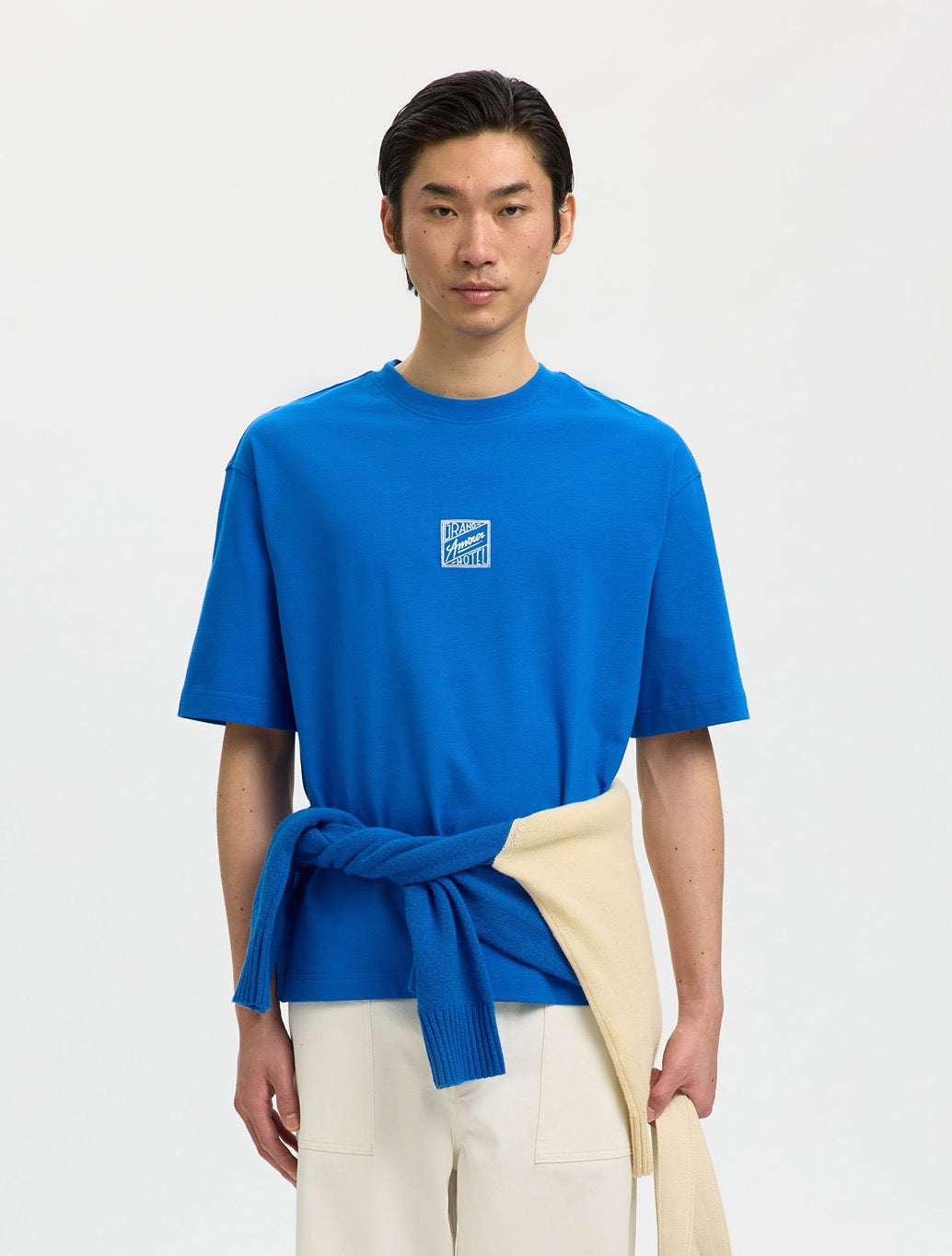 Selected Brock Relaxed Fit T-Shirt - Blue