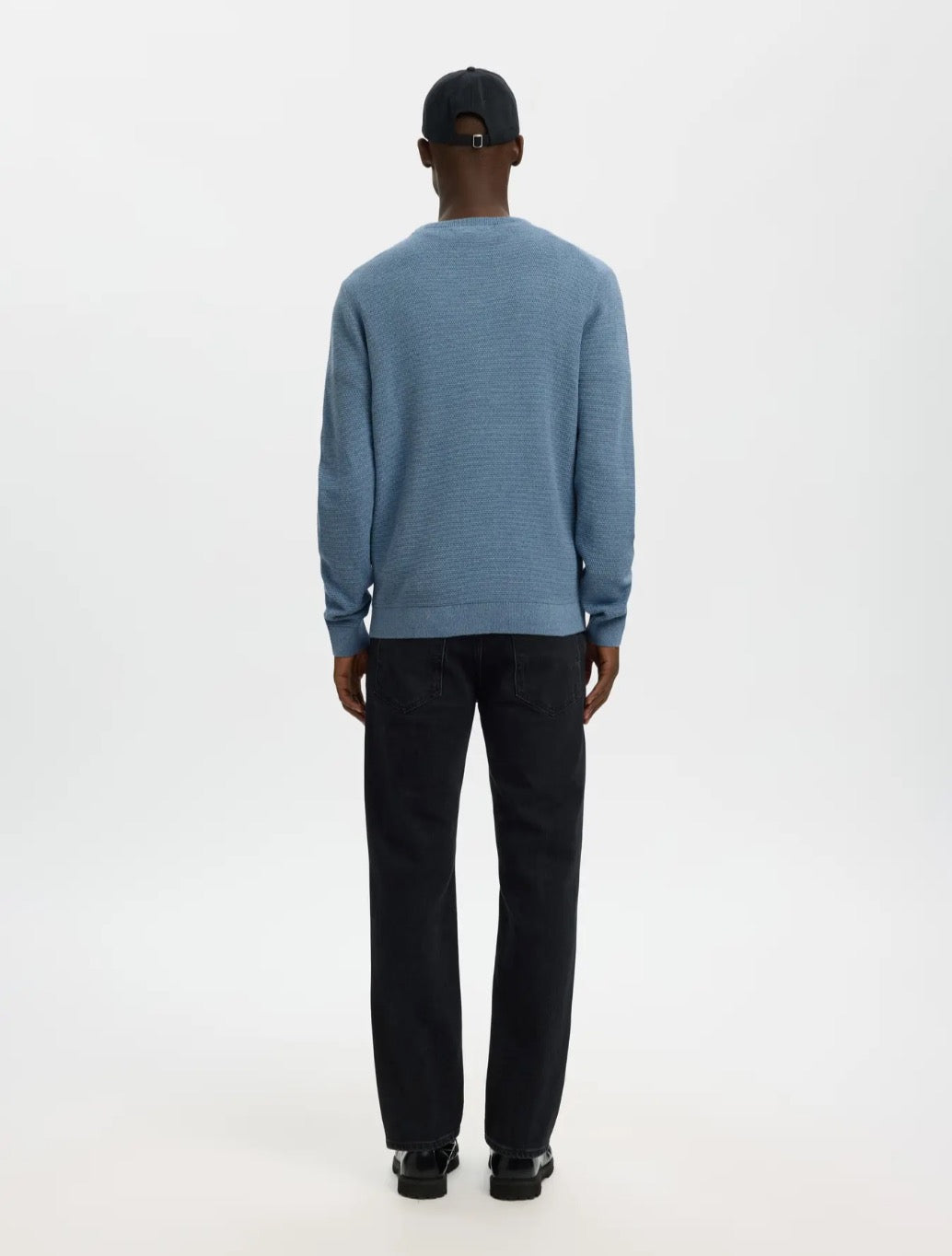 Selected - Ross Crew Knit Jumper - Light Blue