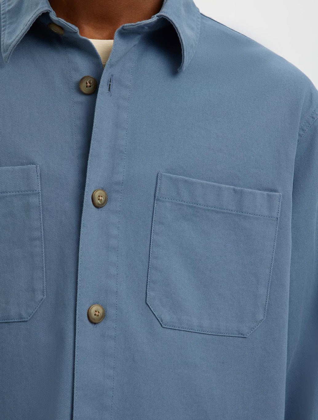 Selected - Travis Twill Overshirt - Denim Blue