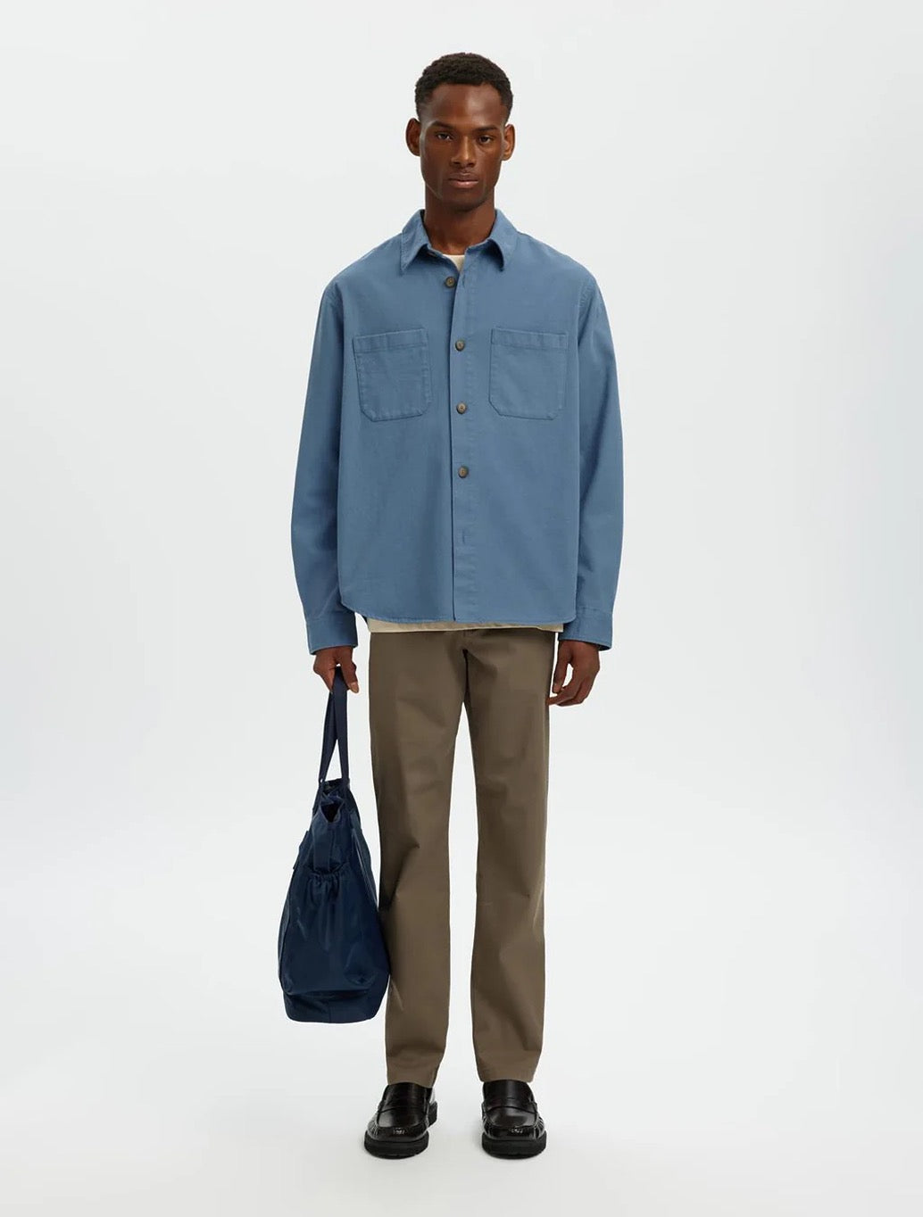 Selected - Travis Twill Overshirt - Denim Blue