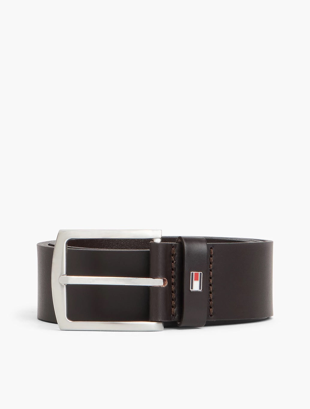Tommy Hilfiger Denton Leather Belt in Dark Brown