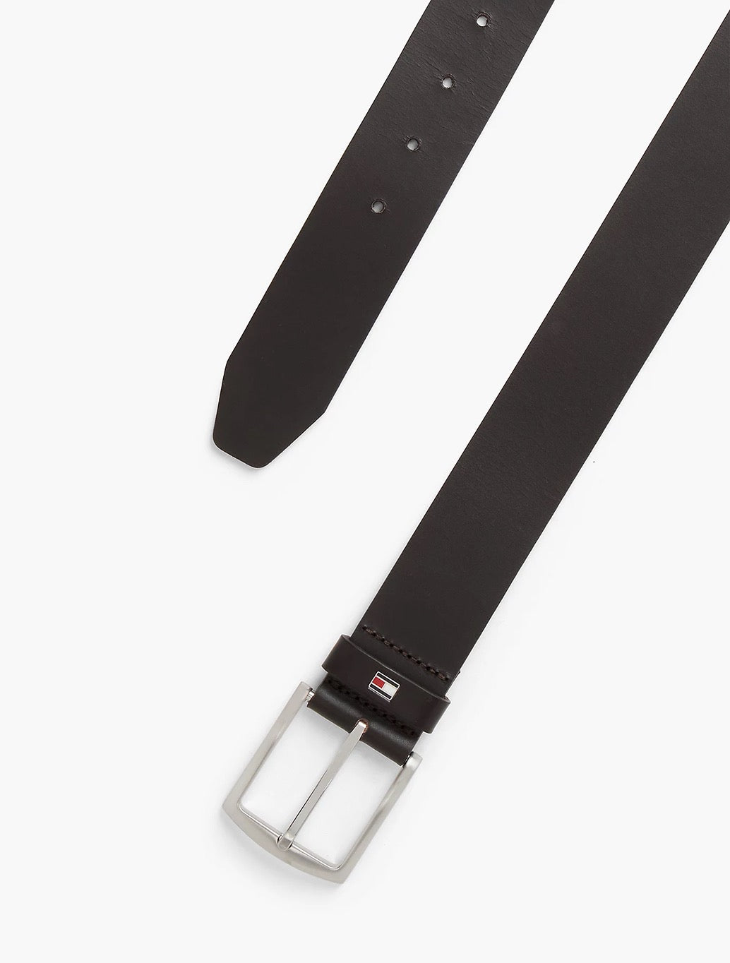Tommy Hilfiger Denton Leather Belt in Dark Brown