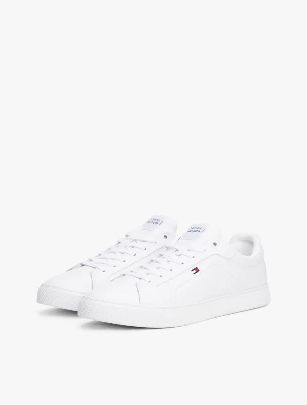Tommy Hilfiger Essential Leather Lace-Up Trainers - White