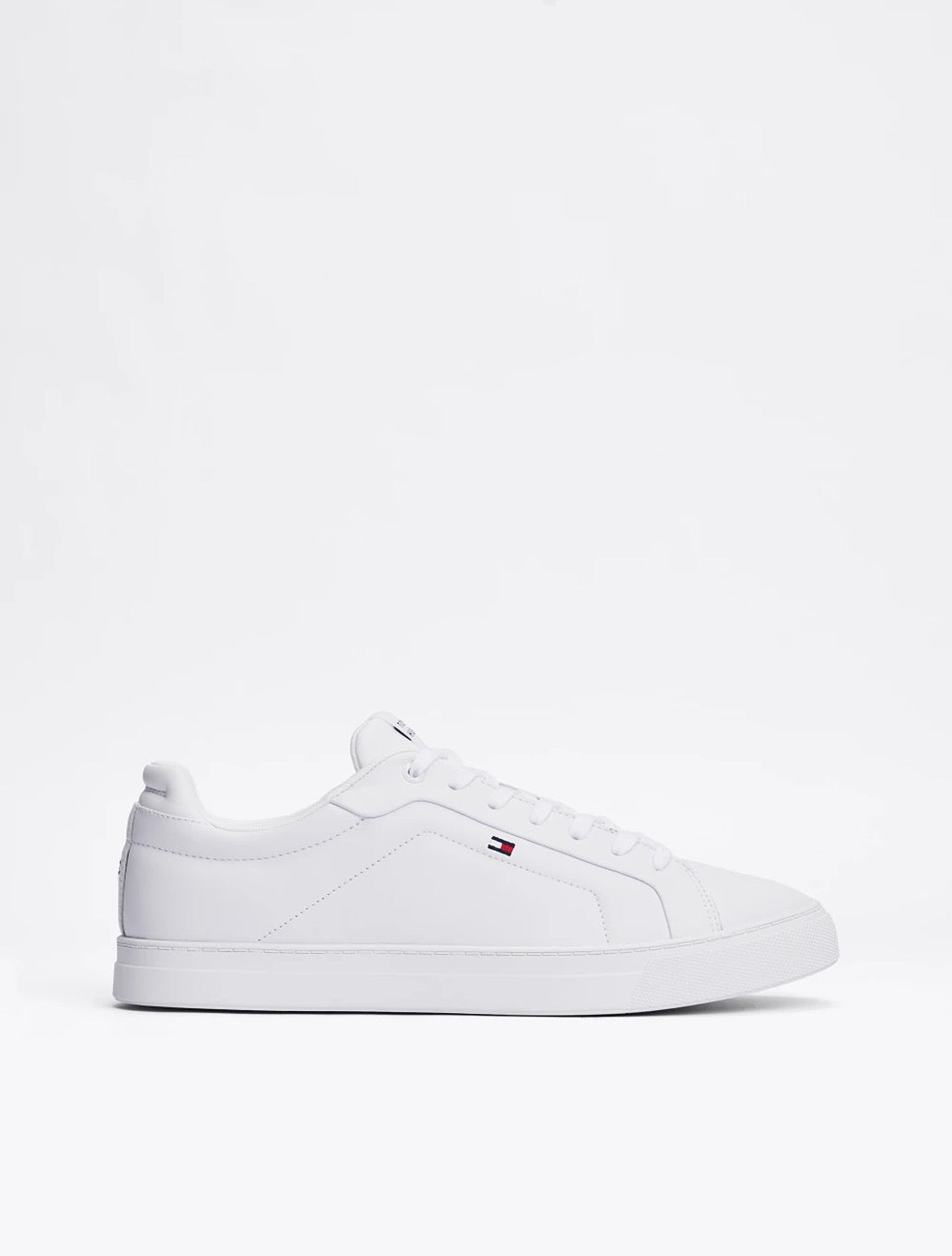 Tommy Hilfiger Essential Leather Lace-Up Trainers - White