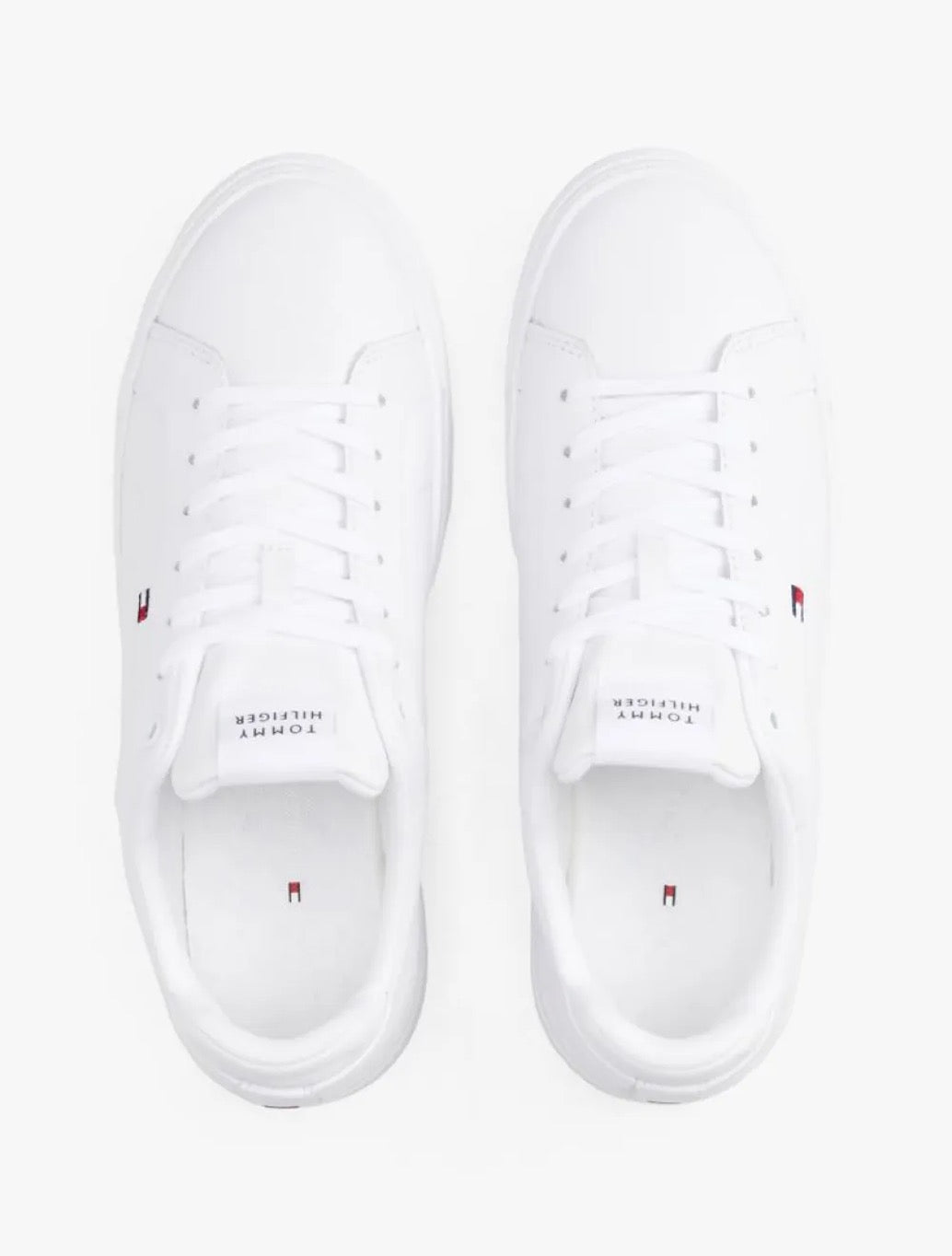 Tommy Hilfiger Essential Leather Lace-Up Trainers - White
