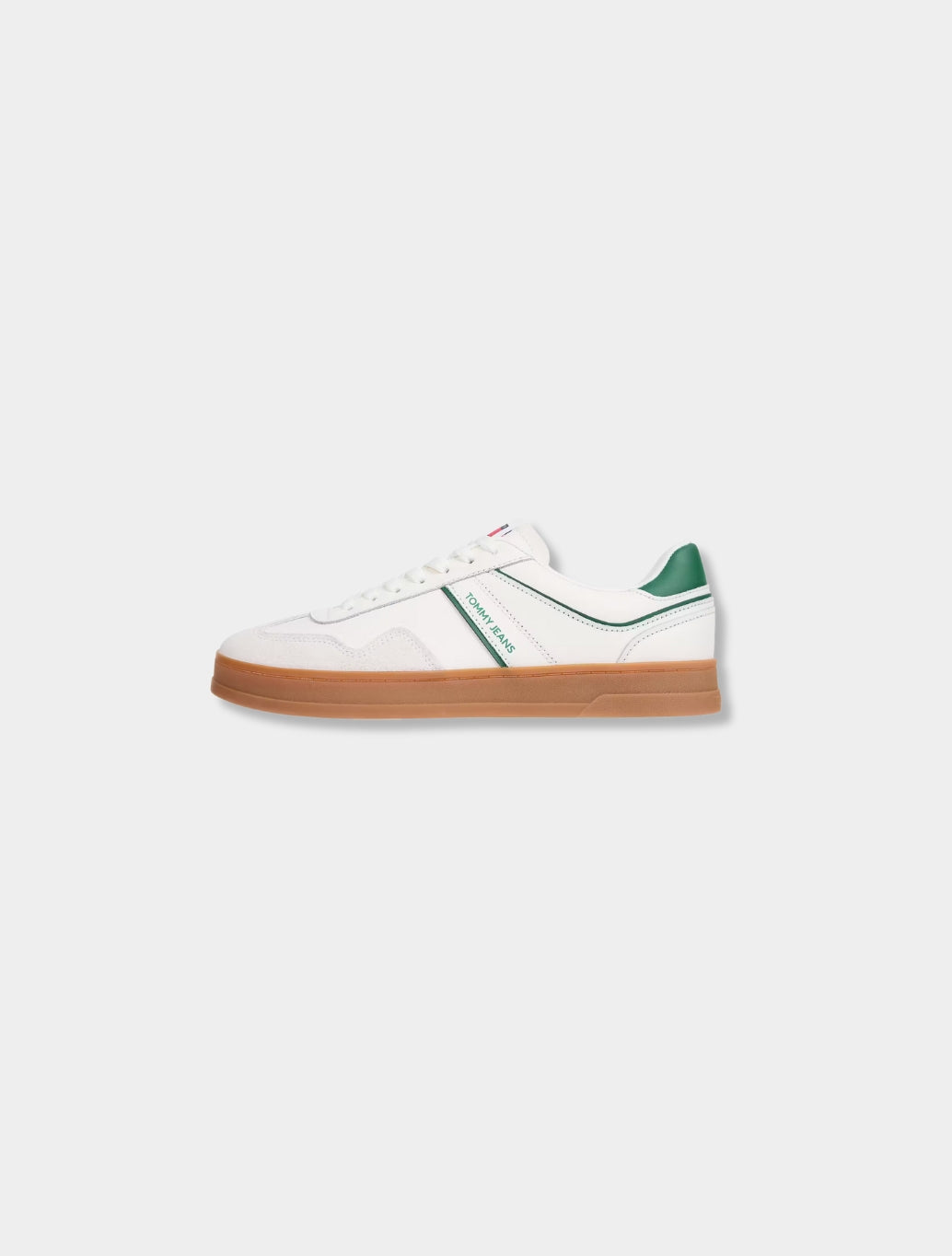 Tommy Hilfiger - The Greenwich Leather Mixed Texture Trainers - Ecru