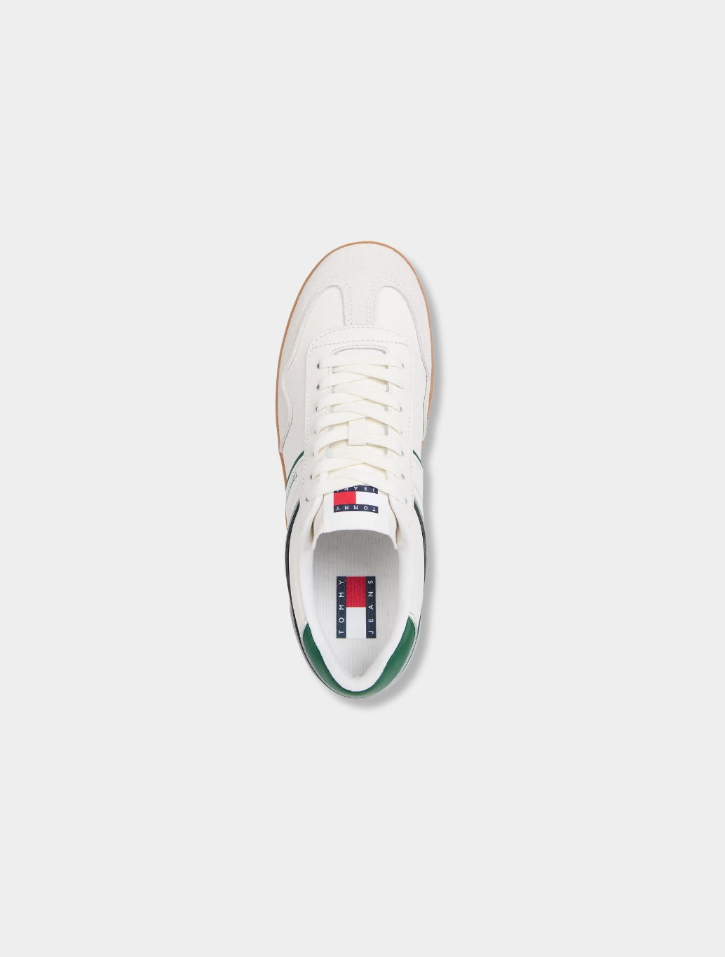 Tommy Hilfiger - The Greenwich Leather Mixed Texture Trainers - Ecru
