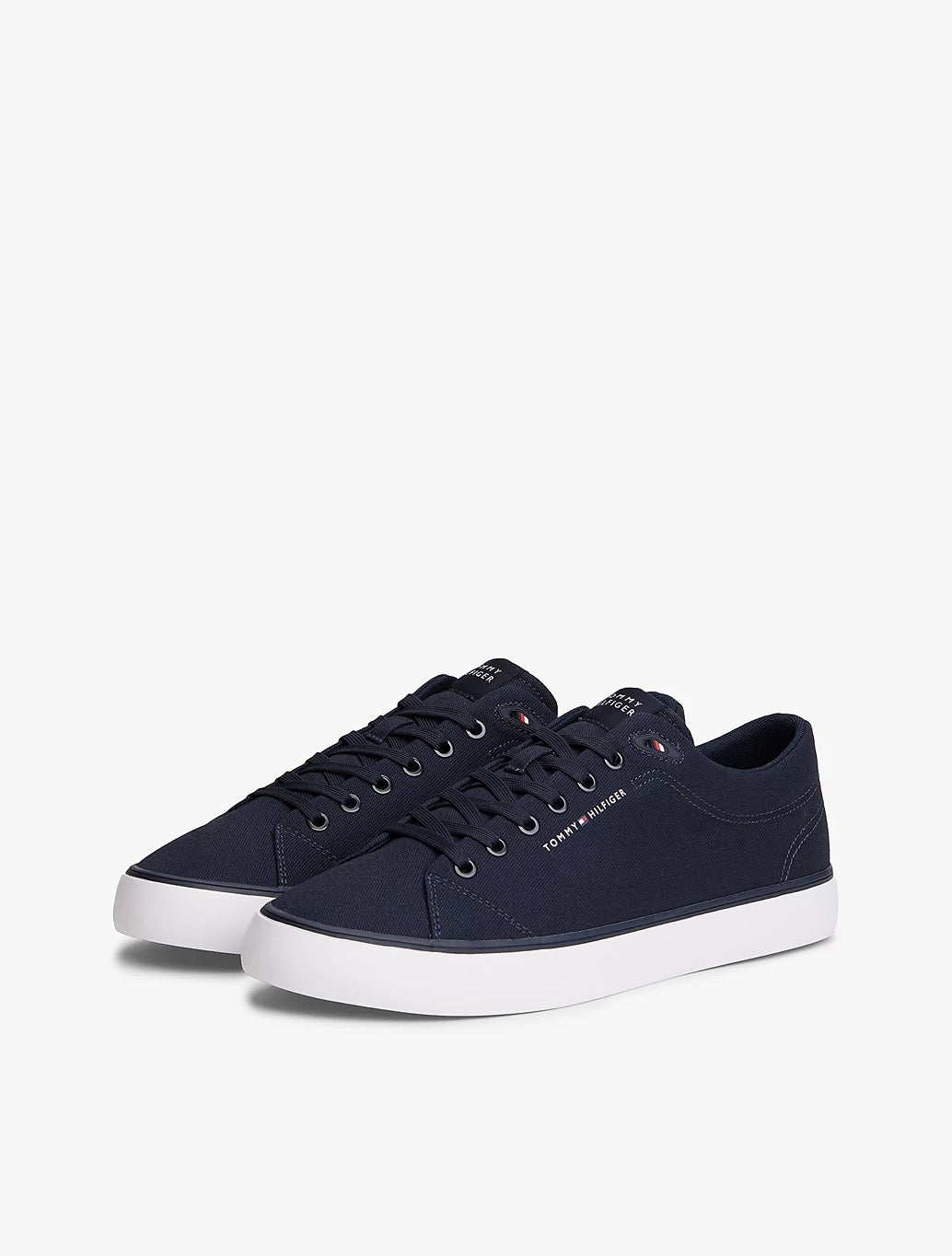 Tommy Hilfiger - Logo Canvas Trainers - Navy