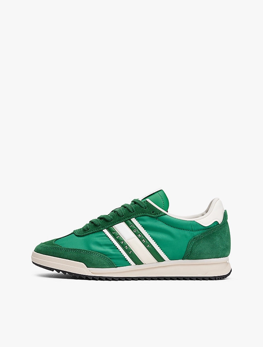 Tommy Hilfiger - Retro Leather Mixed Texture Cleat Trainers - Green