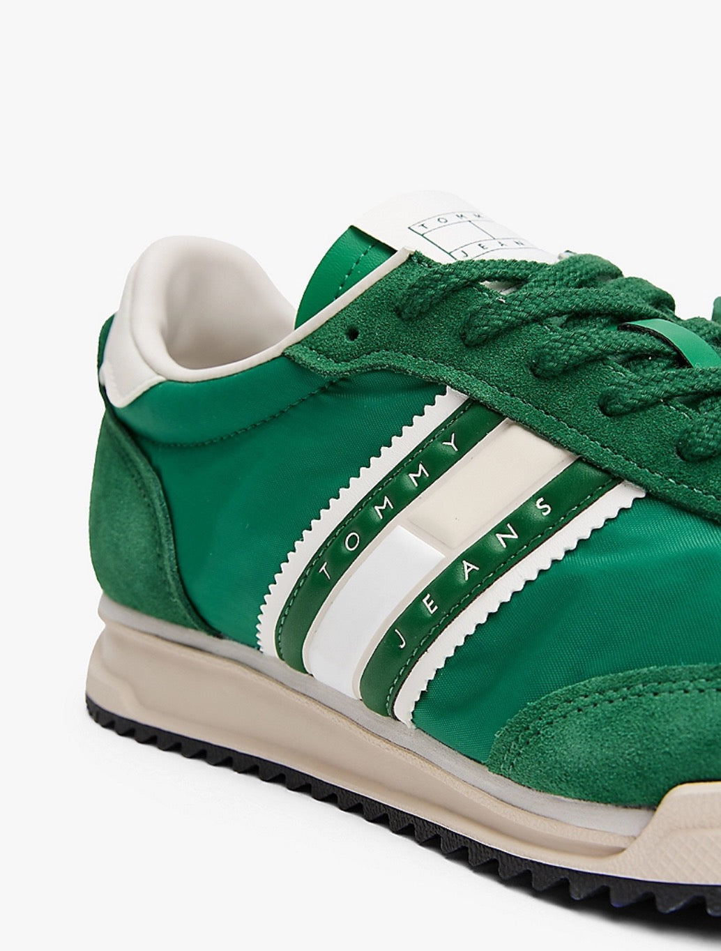 Tommy Hilfiger - Retro Leather Mixed Texture Cleat Trainers - Green