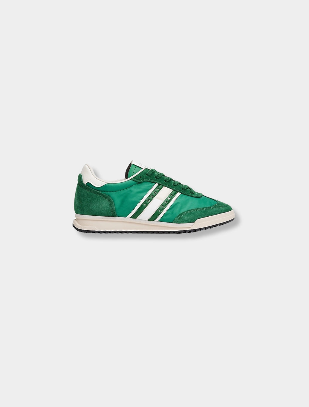 Tommy Hilfiger - Retro Leather Mixed Texture Cleat Trainers - Green