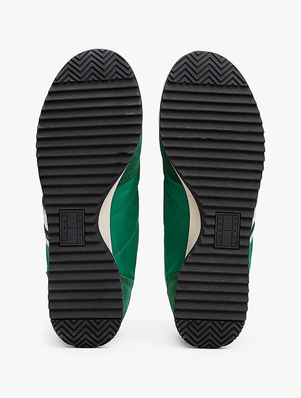 Tommy Hilfiger - Retro Leather Mixed Texture Cleat Trainers - Green