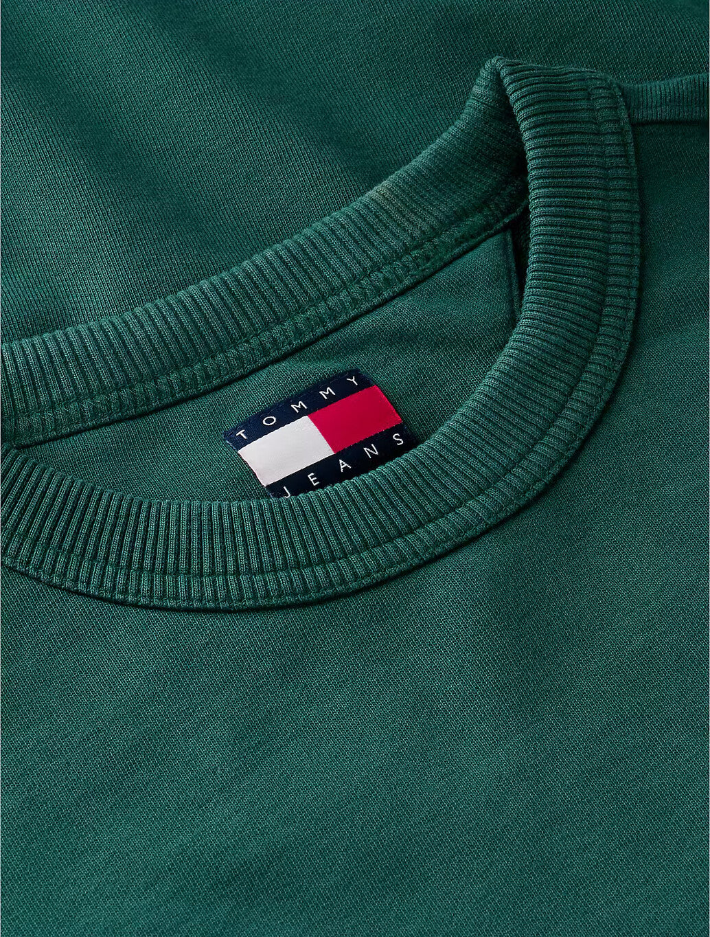 Tommy Jeans Back Wavy Flag Terry Relaxed Sweatshirt in Velvet Green