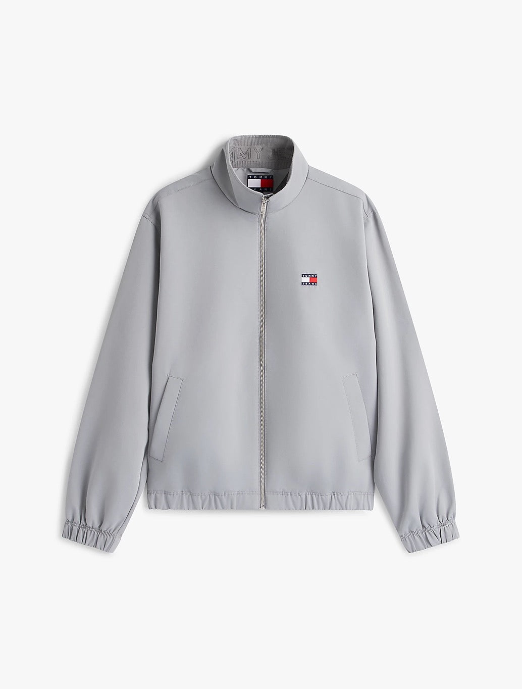 Tommy Jeans Collar Logo Water Repellent Zip-Thru Jacket - Grey
