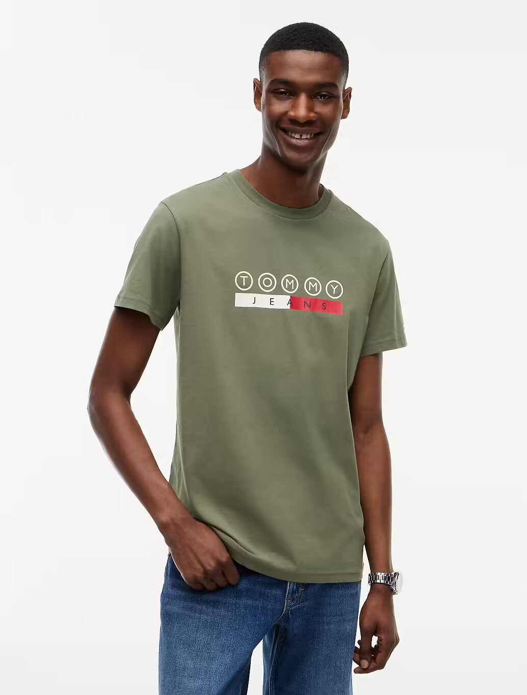 Tommy Jeans DNA Play Slim Fit T-Shirt in Rocky Mountain