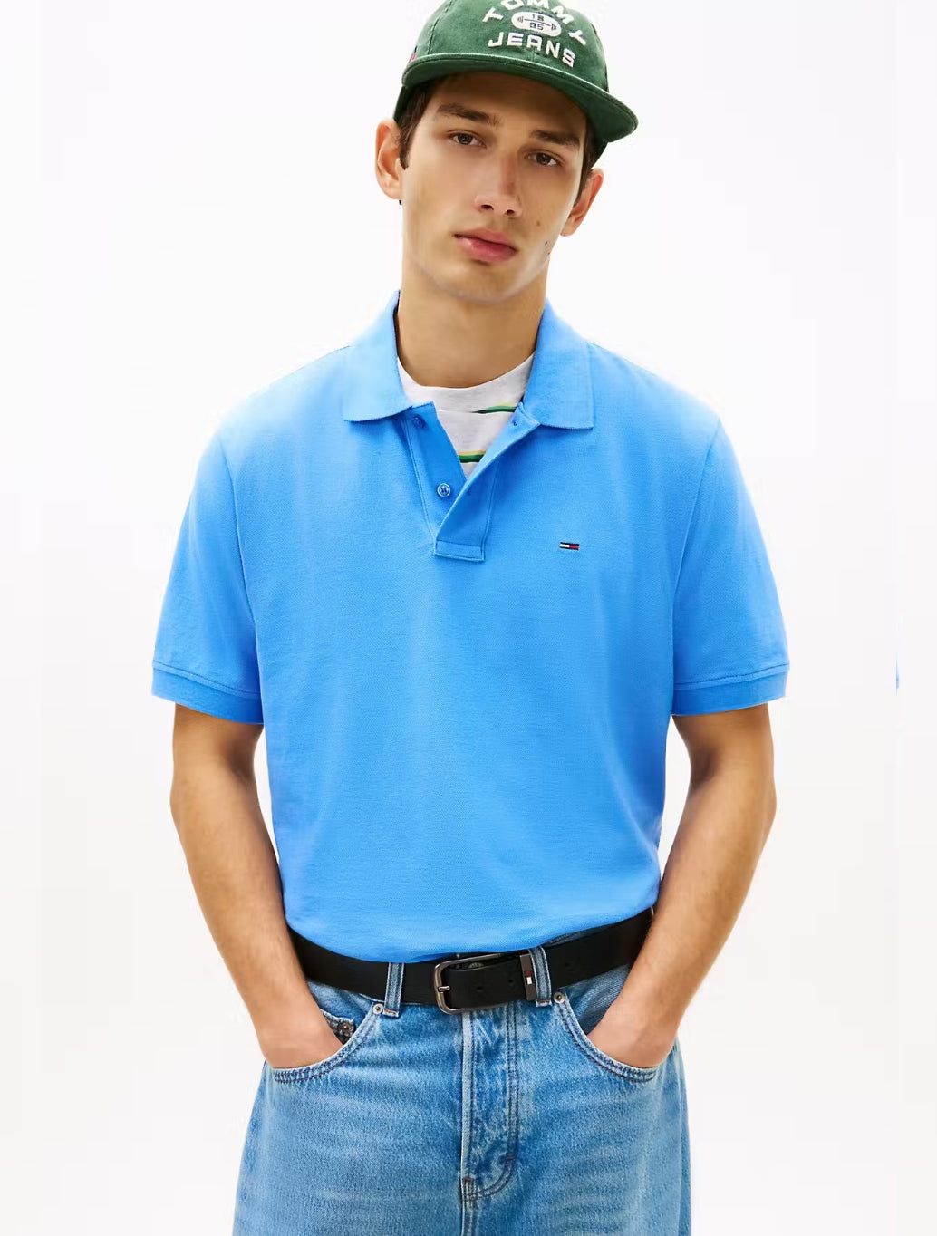 Tommy Jeans Essential Regular Fit Polo - Blue