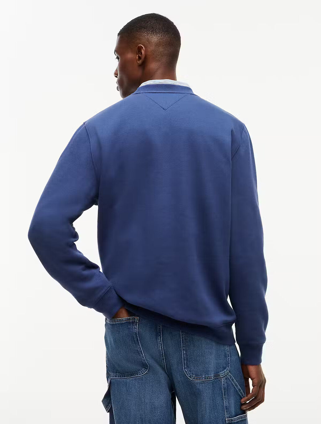 Tommy Jeans Flag Brushed Fleece Sweatshirt in Dark Blue
