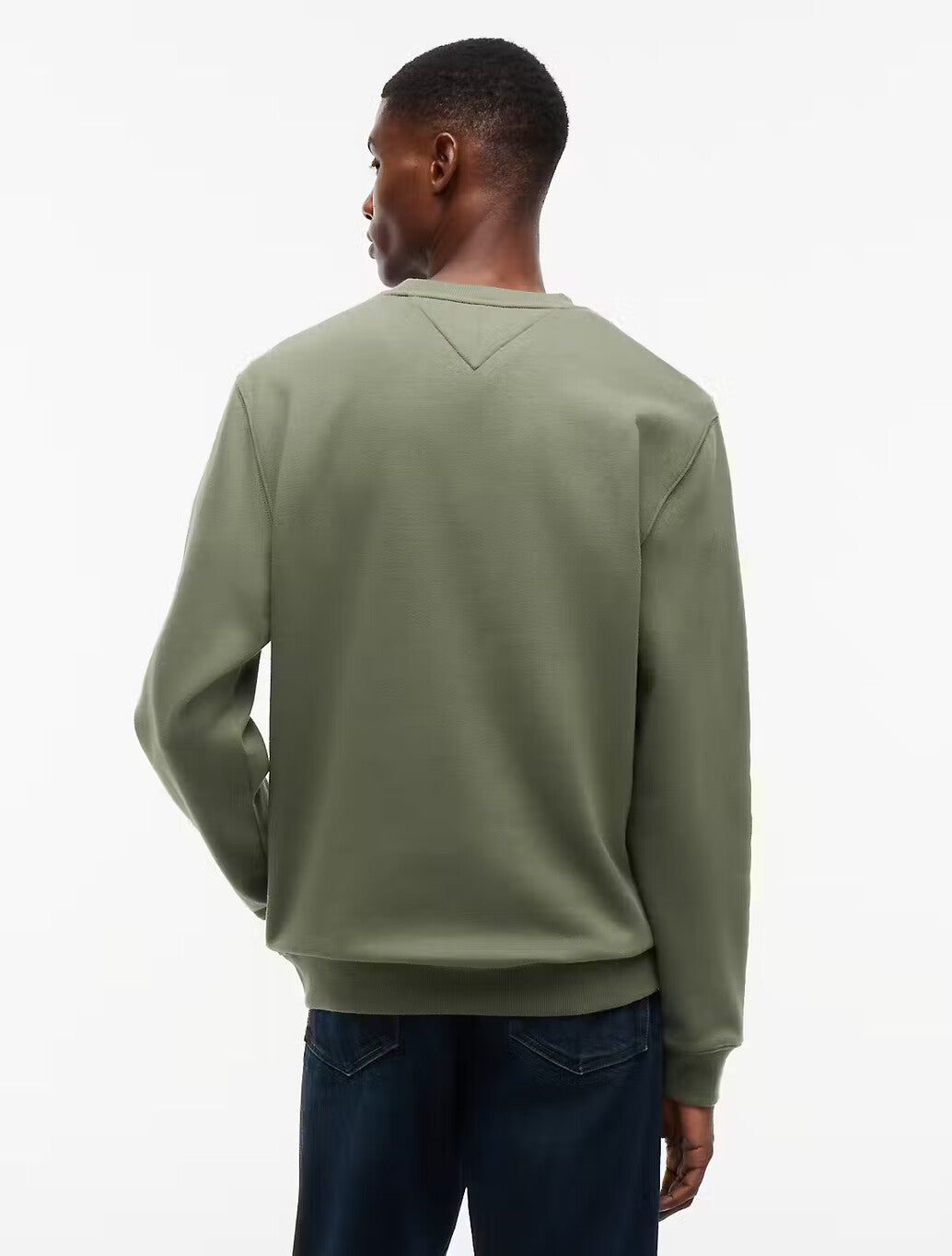 Tommy Jeans Flag Brushed Fleece Sweatshirt in Khaki