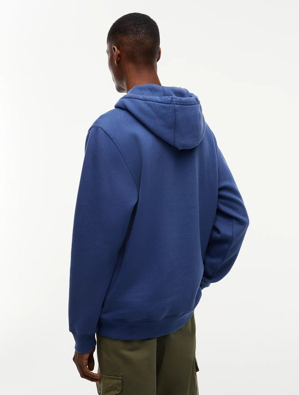 Tommy Jeans Flag Embroidery Fleece Hoody in Navy