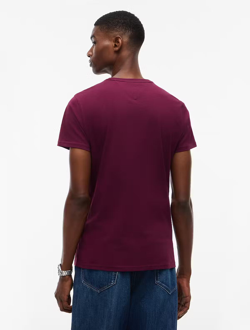 Tommy Jeans Flag Extra Slim T-Shirt in Calypso Berry