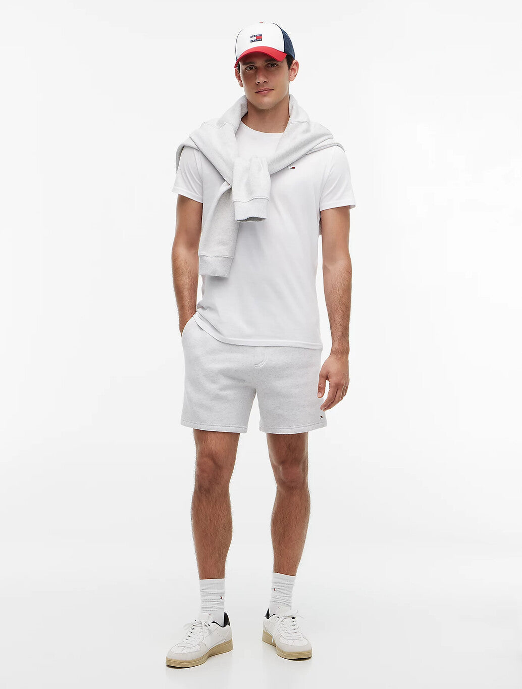 Tommy Jeans Flag Extra Slim T-Shirt in Classic White