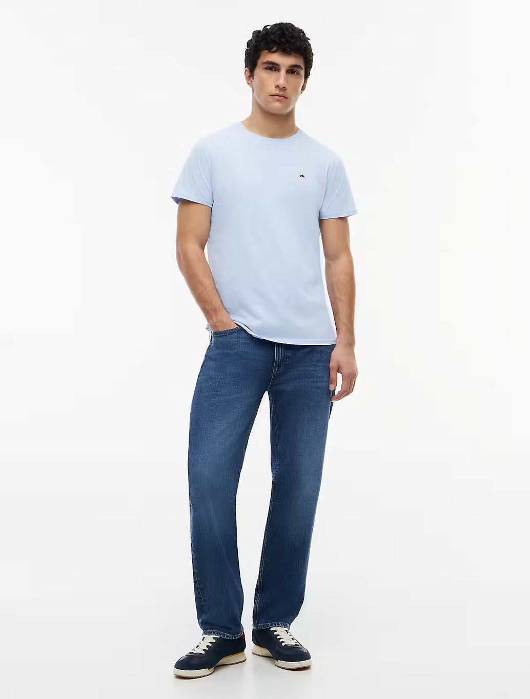 Tommy Jeans Flag Extra Slim T-Shirt in Moonlight Iris