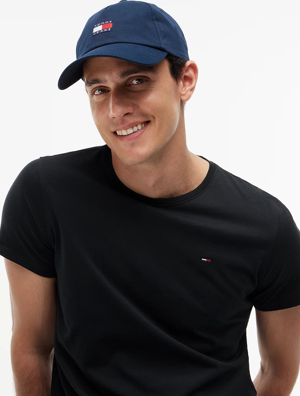 Tommy Jeans Flag Extra Slim T-Shirt in Tommy Black