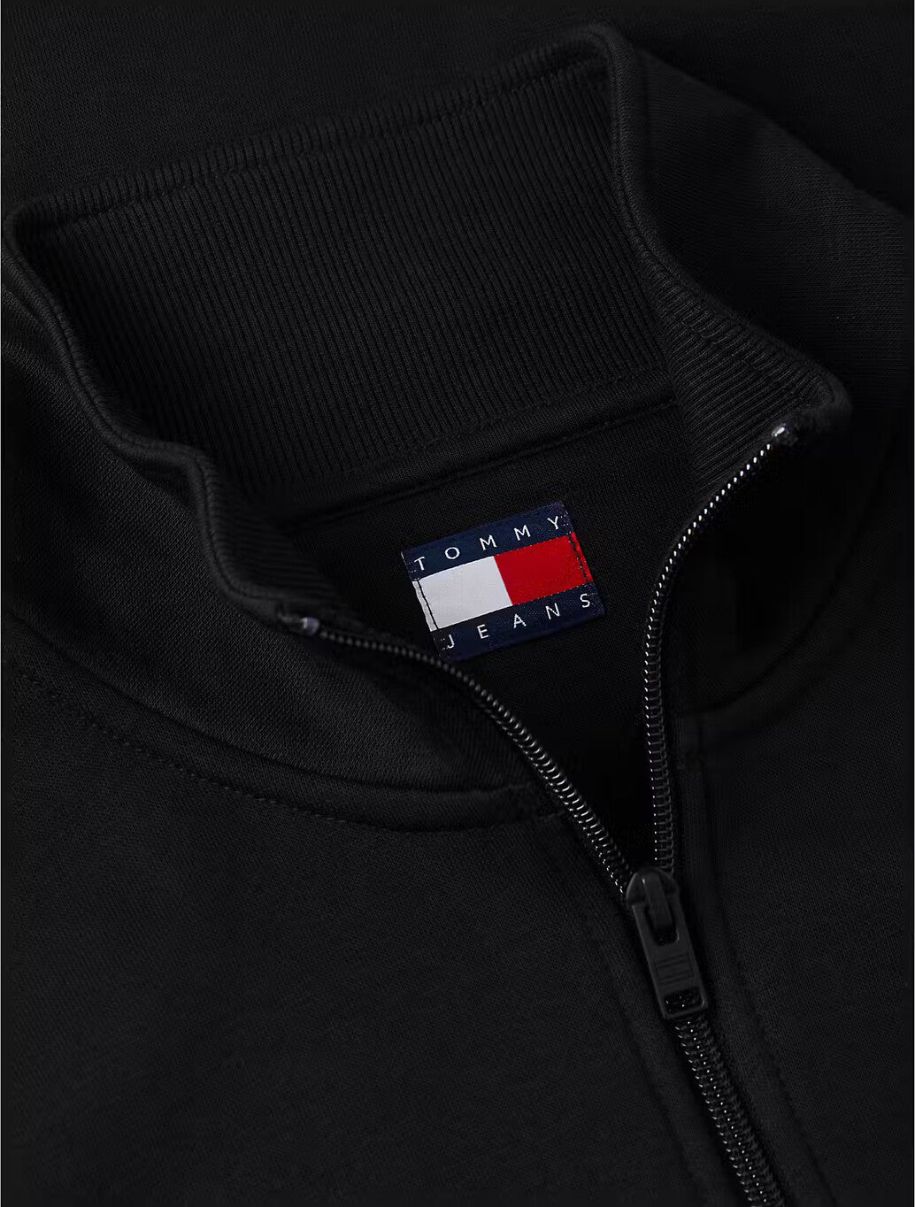 Tommy Jens Flag Quarter-Zip Sweatshirt in Black