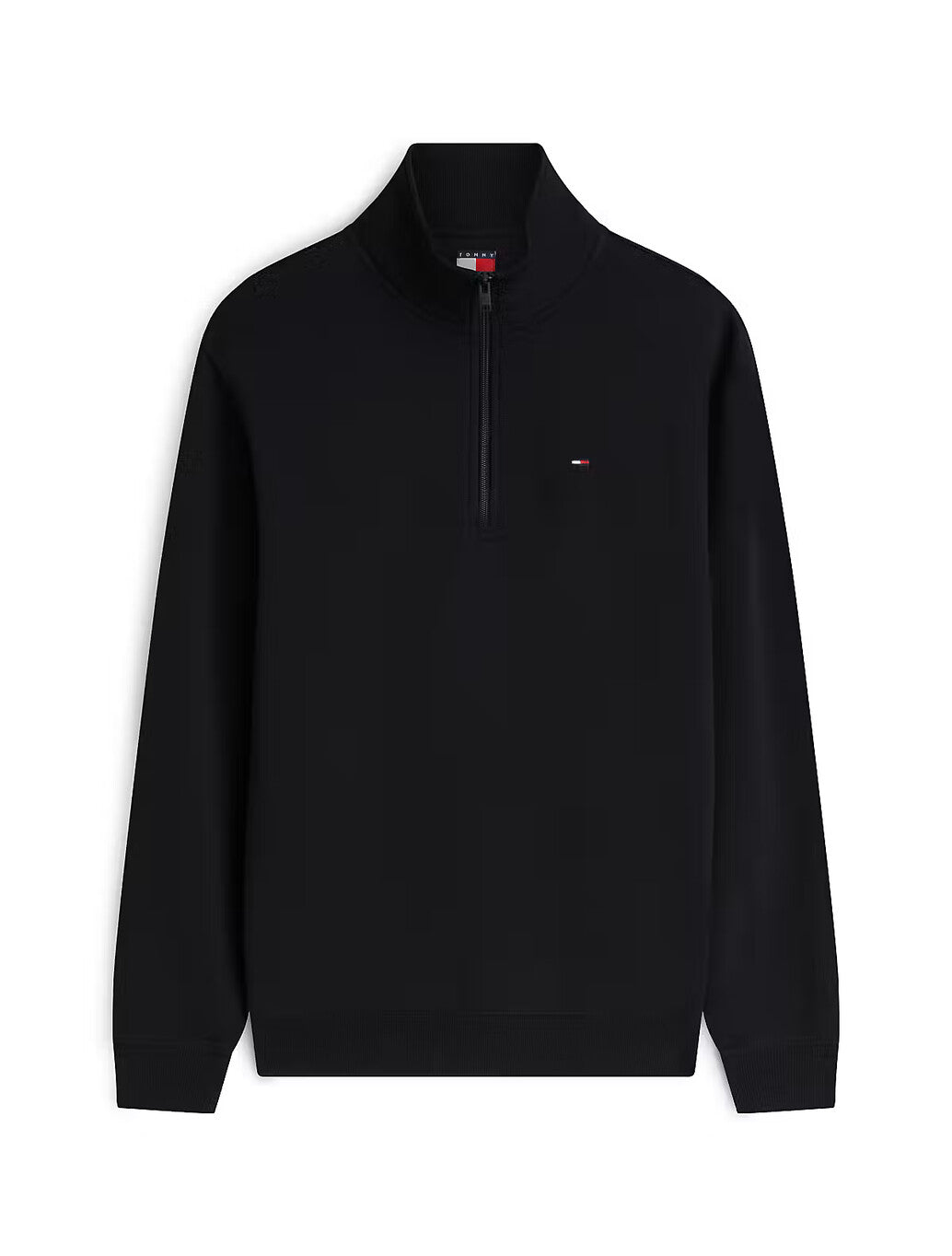 Tommy Jens Flag Quarter-Zip Sweatshirt in Black