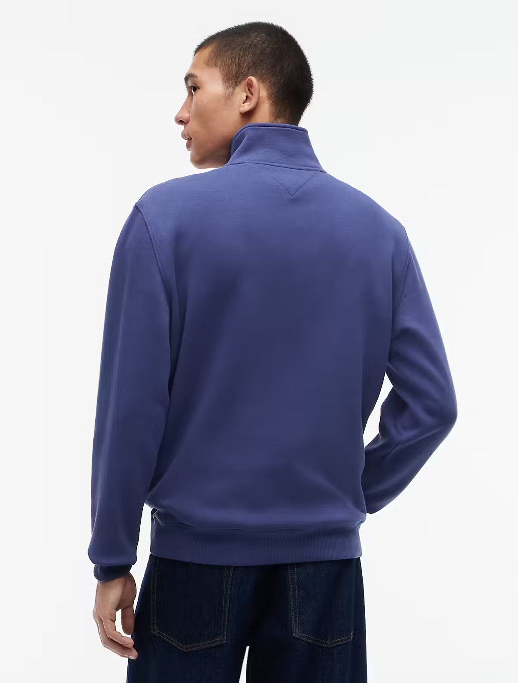 Tommy Jens Flag Quarter-Zip Sweatshirt in Dark Blue