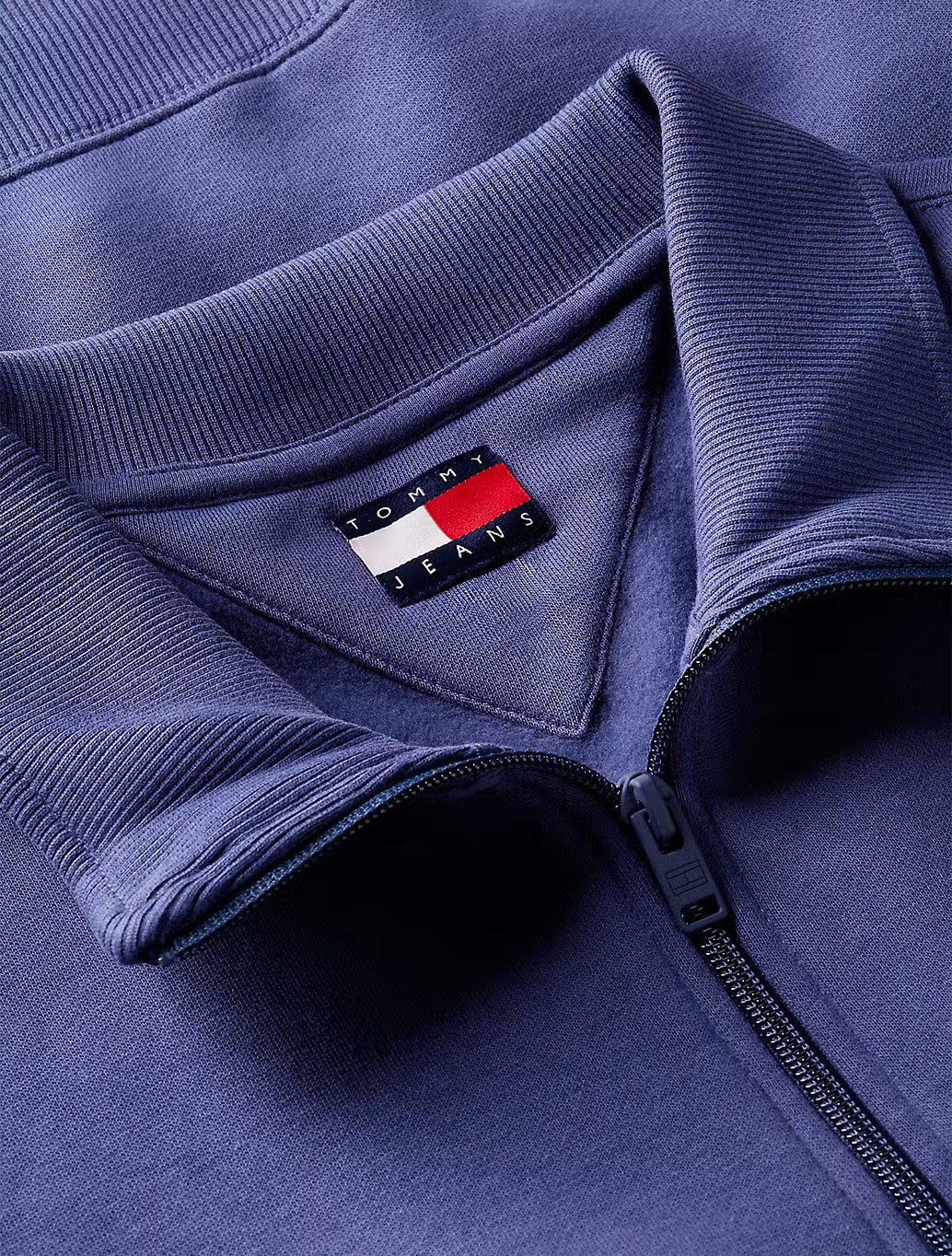 Tommy Jens Flag Quarter-Zip Sweatshirt in Dark Blue