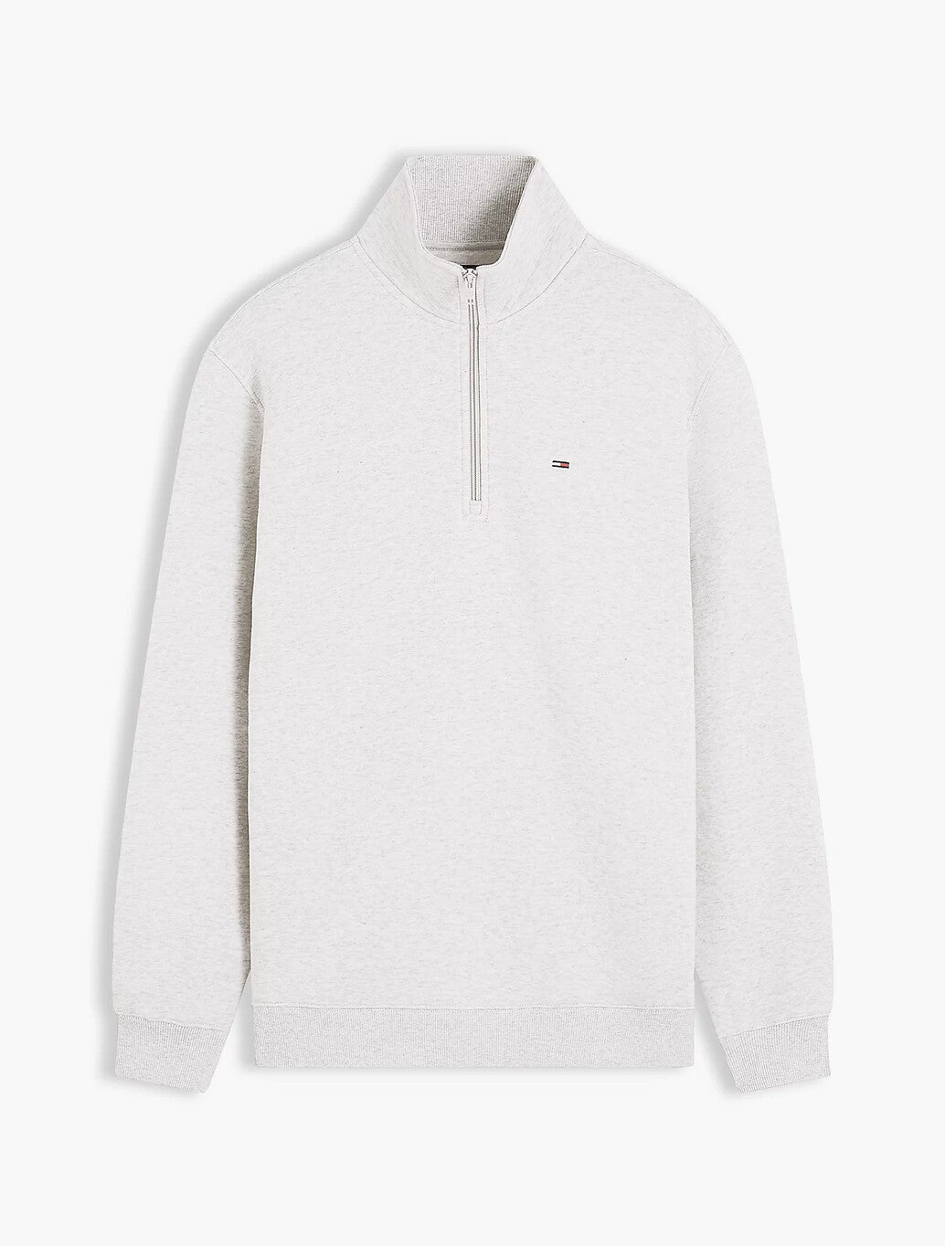 Tommy Jens Flag Quarter-Zip Sweatshirt in Ice Grey Heather