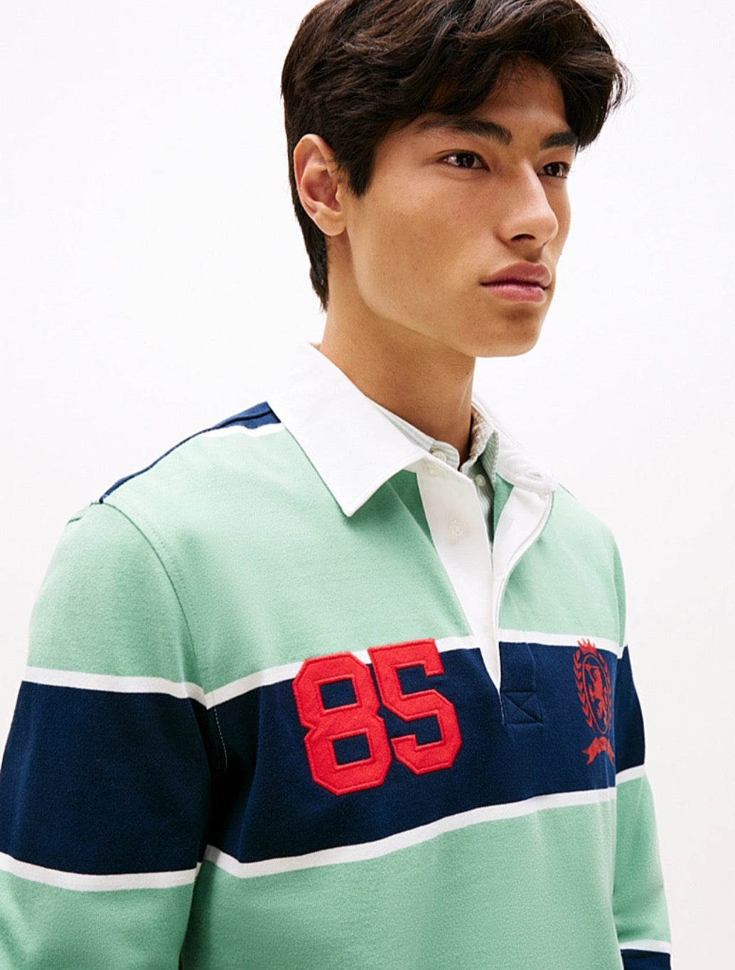 Tommy Jeans - Heritage Relaxed Stripe Rugby Shirt - Mint Green