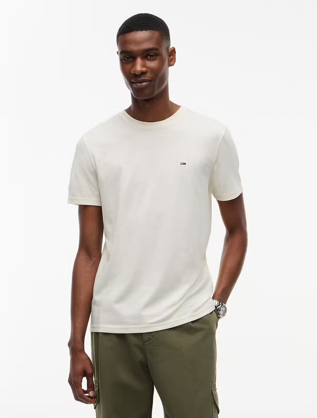 Tommy Jeans Jaspe Slim Fit T-Shirt in Cream