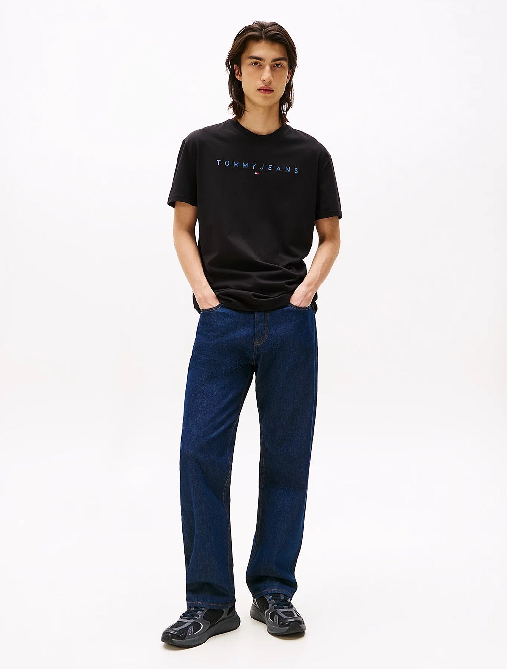 Tommy Jeans - Linear Logo Embroidery T-Shirt - Black