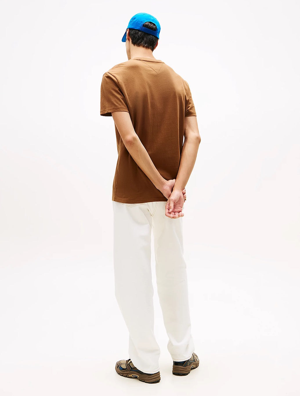 Tommy Jeans - Linear Logo Embroidery T-Shirt - Brown