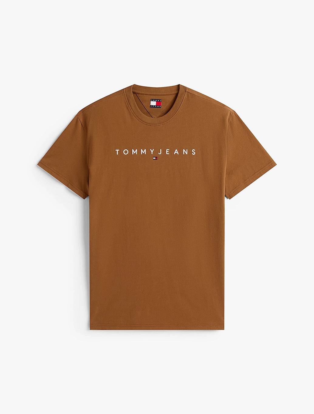 Tommy Jeans - Linear Logo Embroidery T-Shirt - Brown