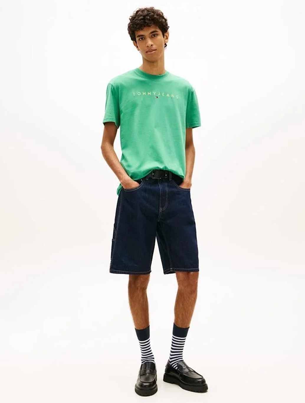Tommy Jeans - Linear Logo Embroidery T-Shirt - Green