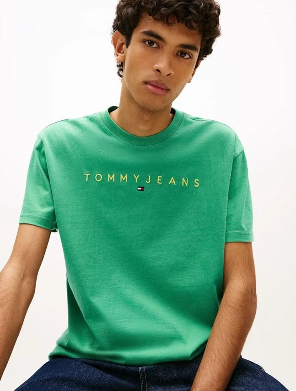 Tommy Jeans - Linear Logo Embroidery T-Shirt - Green