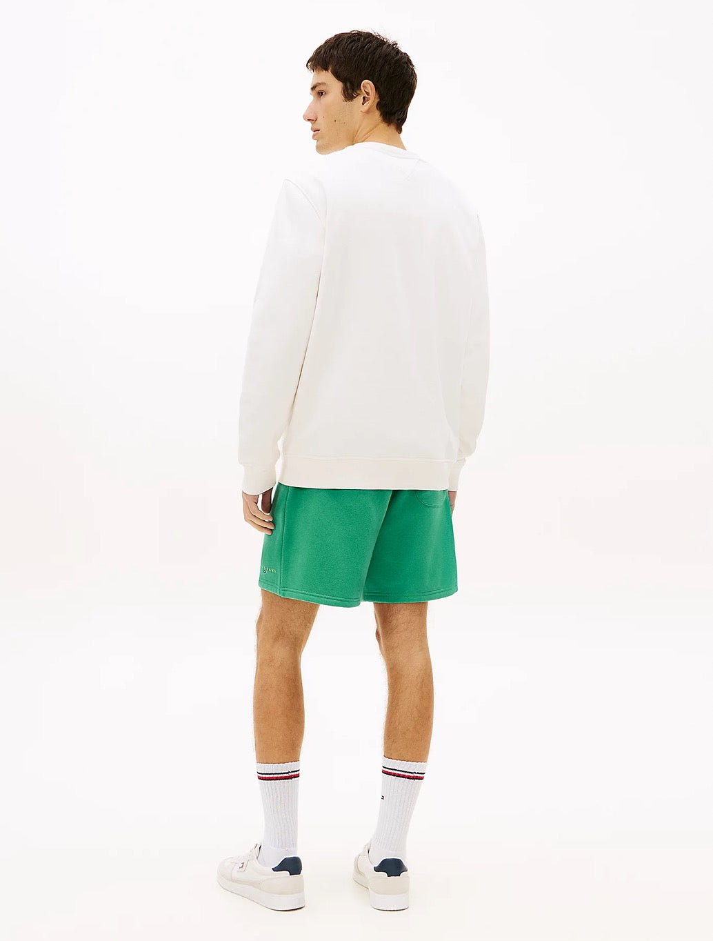 Tommy Jeans - Linear Logo Embroidery Fleece Sweatshirt - Off White