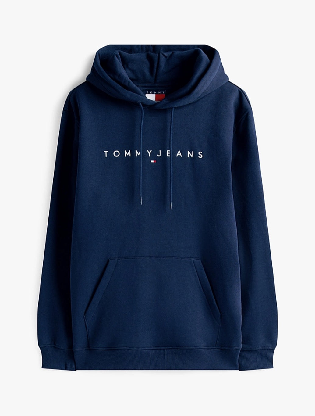Tommy Jeans - Linear Logo Embroidery Kangaroo Pocket Hoody - Navy