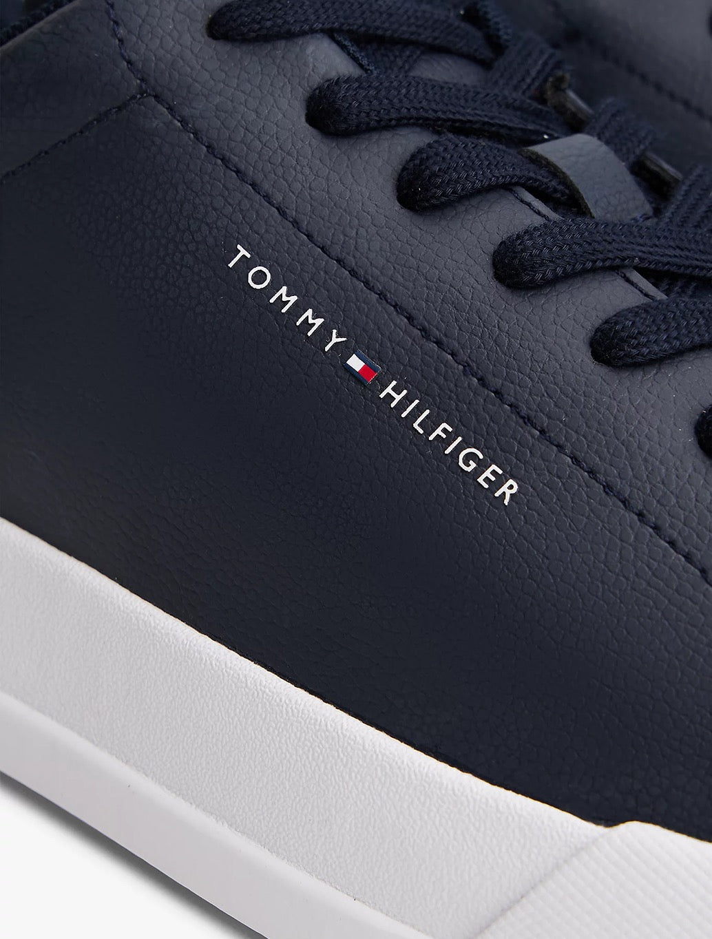 Tommy Jeans - Logo Court Leather Trainers - Navy