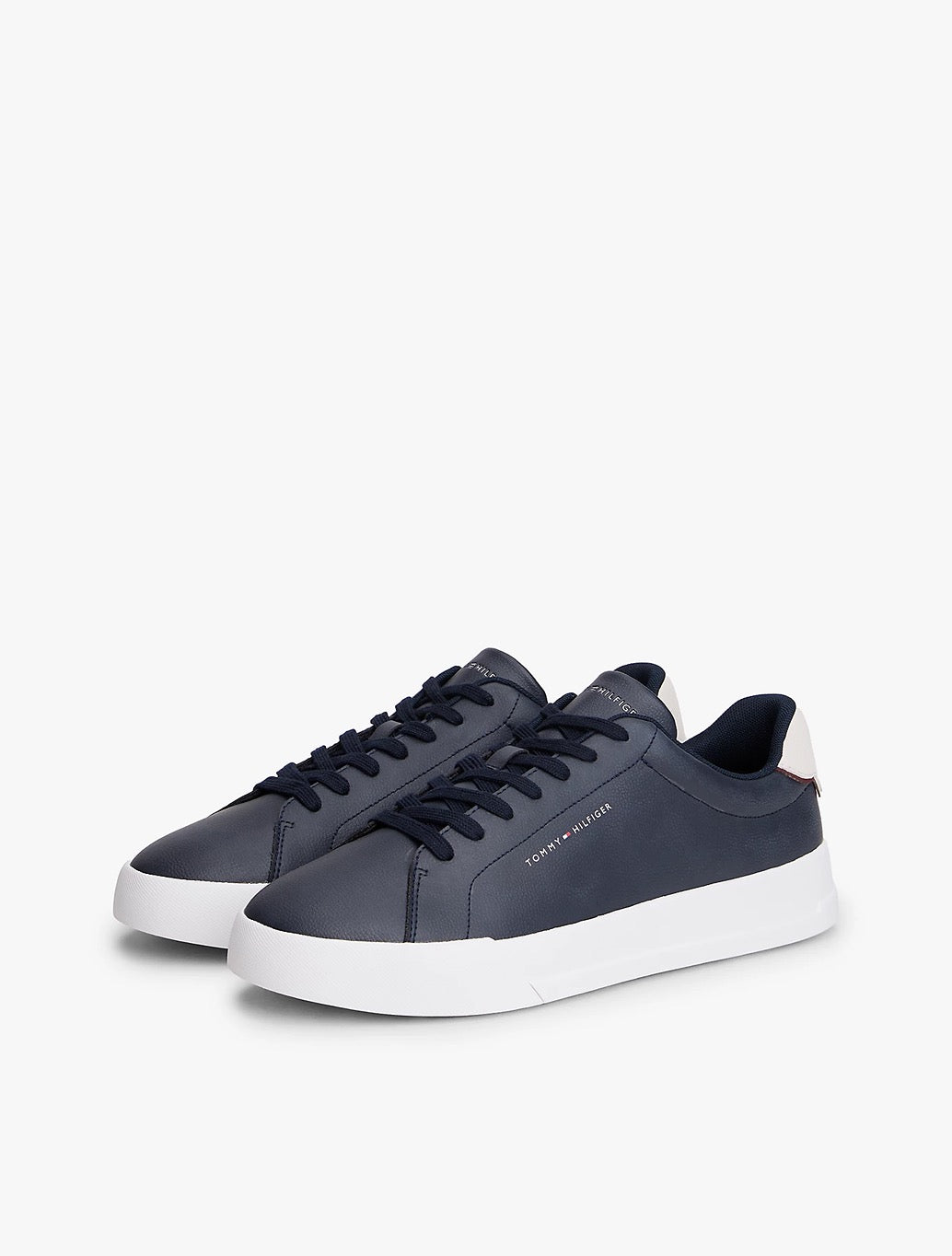 Tommy Jeans - Logo Court Leather Trainers - Navy